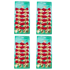 48 Mini Schleifen rot/gold Weihnachten Weihnachtsschleifen Schleife Christbaum 5cm